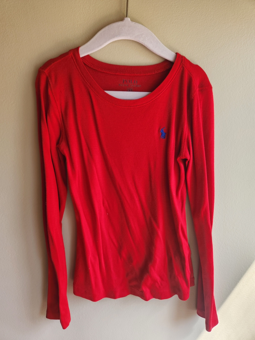 Polo by Ralph Lauren Red Long-Sleeve Crewneck Top